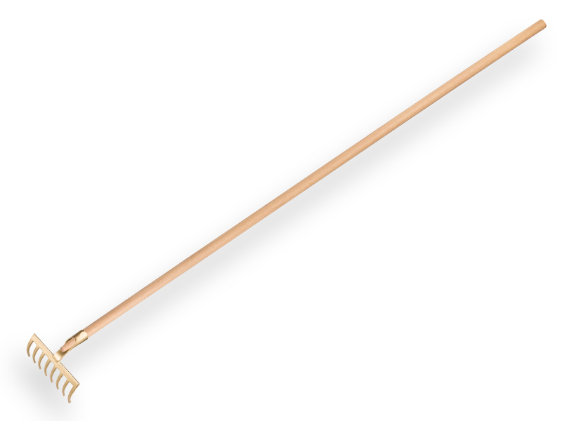 Garden rake OFFNER 8 bent tines, with open socket and ATLAS handle 160 ...